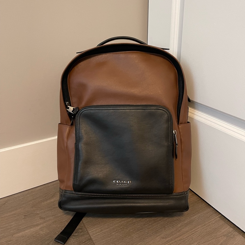 Coach Brown Leather Backpack